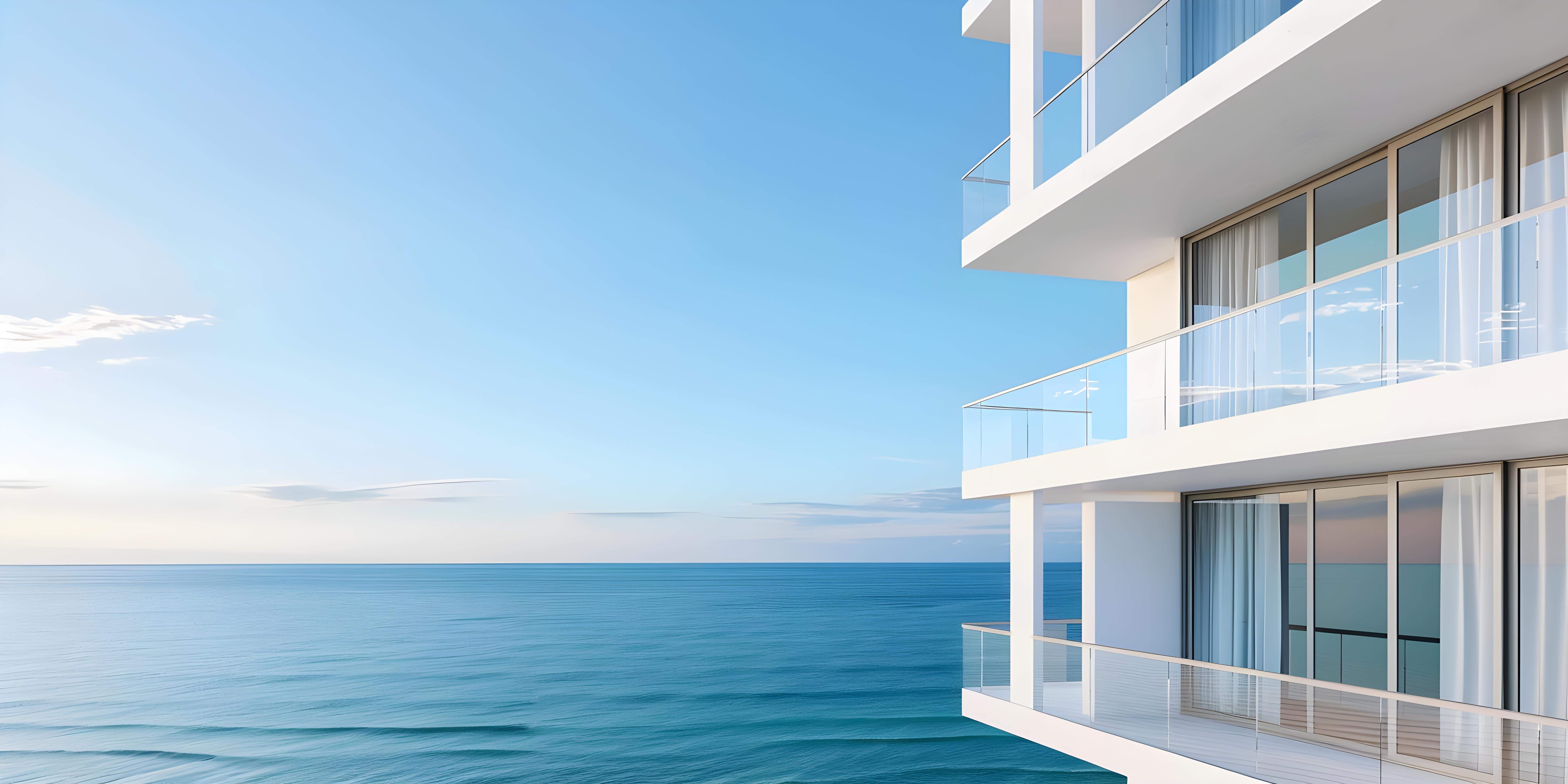 Deniz kıyısında modern yapı